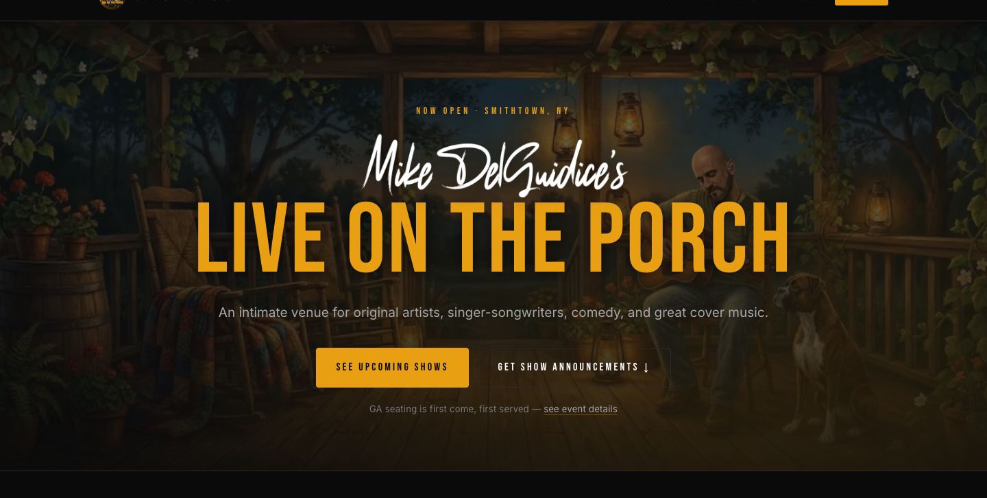 Mike DelGuidice's Live On The Porch website